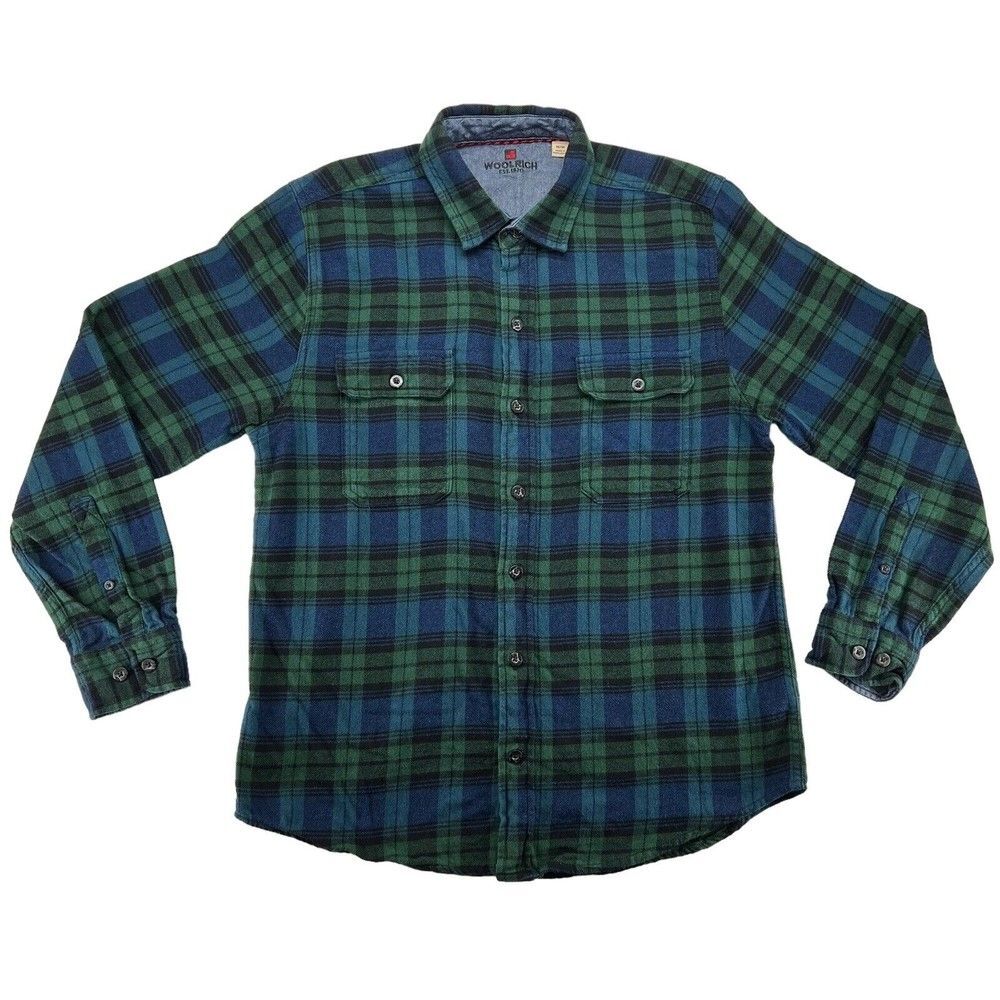 Woolrich Long Sleeve‎ Plaid Green Youth Shirt Size Medium